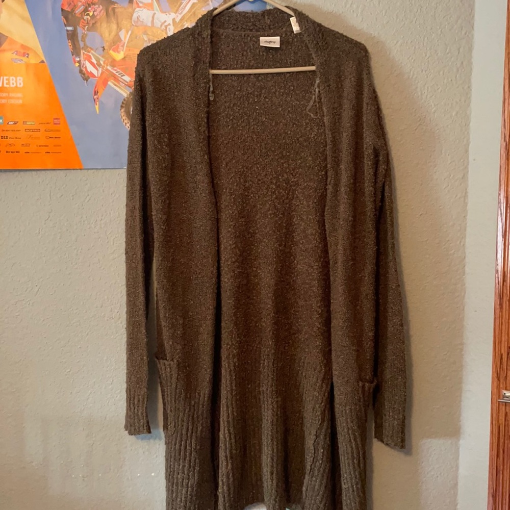 dark green cardigan with pockets